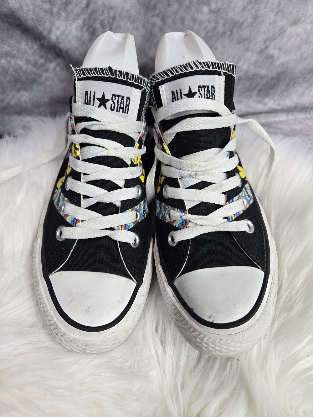 Converse All Star Black High-Top Sneakers with Multicolor Accents